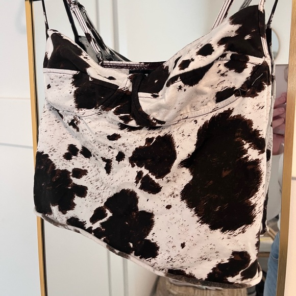 Cow Print Crop Top - Picture 2 of 5